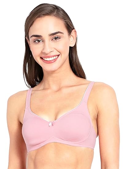 Jockey 1250 Women’s Candy Pink Wirefree Cotton Bra – Full Coverage 38D with Contoured Shaper & Adjustable Straps